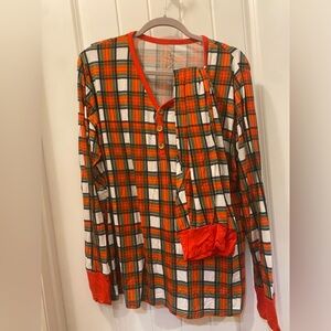 Kiki and Lulu 2pc Christmas plaid bamboo mom lounge set XL